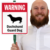 Warning Dachshund Guard Dog LawnBoss™ Signs