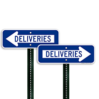 Deliveries Signs (with Right Arrow)
