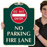 Dont Enter, No Parking, Fire Lane Sign