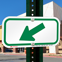 Downwards Left Arrow, Supplemental Parking Signs, Green