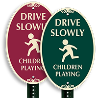 Drive Slowly Children Playing Sign