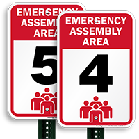 Emergency Assembly Point  Area 4 Sign