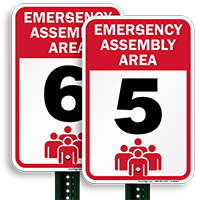 Emergency Assembly Point  Area 5 Sign
