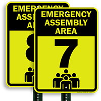 Emergency Assembly Point  Area 7 Sign