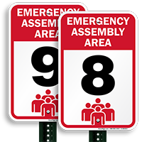 Emergency Assembly Point  Area 8 Sign