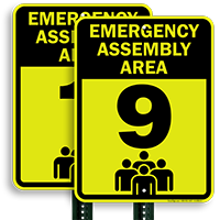 Emergency Assembly Point  Area 9 Sign