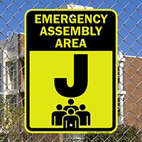 Emergency Assembly Point  Area J Sign