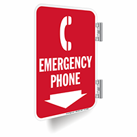 Emergency Phone With Down Arrow Sign