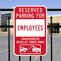 Reserved Parking For Employees Signs