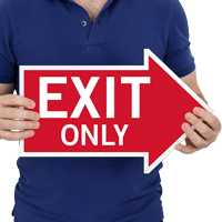Exit Only, Right Die-Cut Directional Signs