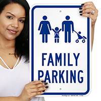 Family Parking Signs With Graphic