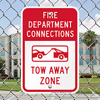 Fire Department Connection, Tow Away Zone Signs