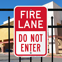 Fire Lane, Do Not Enter Parking Signs