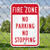 Fire Zone No Parking No Stopping Signs