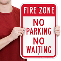 Fire Zone No Parking No Waiting Signs
