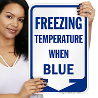 Ice Alert Freezing Temperature When Blue Signs