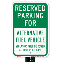Reserved Parking Alternative Fuel Vehicle Signs