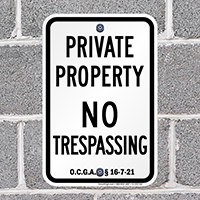 Georgia No Trespassing Sign