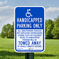 Handicapped Parking Only, Reserved Parking Signs