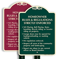 Homeowner Rules And Regulations Strictly Enforced Sign