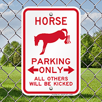 Horse Parking Only Funny Parking Signs