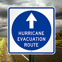 Hurricane Evacuation Route (Straight Arrow) Signs