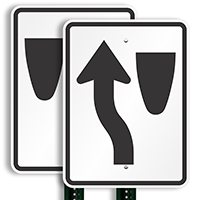 Keep Left (graphic only) Aluminum Traffic Signs