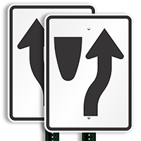 Keep Right Directional Road Signs