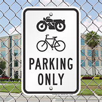 Motorbike or Bicycle Parking Only Signs