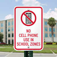 No Cell Phone Use In School Zones Signs