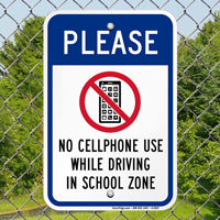 No Cellphone Use While Driving Sign