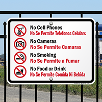 No Cell Phones Rules Sign