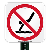 No Diving Symbol Signs
