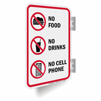 No Food Drinks Cell Phone Sign
