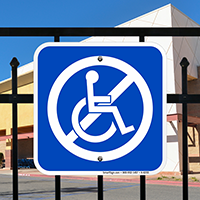 No Handicap Symbol Signs