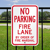 No Parking at Fire Lane Signs