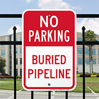 Buried Pipeline No Parking Signs