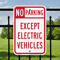 No Parking Except Electric Vehicles Signs
