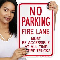 No Parking, Fire Lane Must Be Accessible Signs