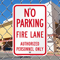 No Parking, Fire Lane Signs