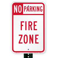 Fire Zone No Parking Sign