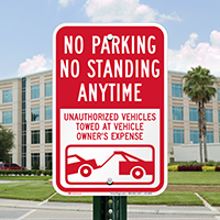 No Parking Or Standing Anytime Signs