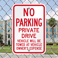 No Parking - Private Drive Signs