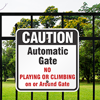 Caution Automatic Gate Signs