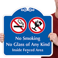 No Smoking No Glass Sign