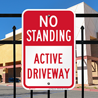 No Standing, Active Driveway Parking Restriction Signs