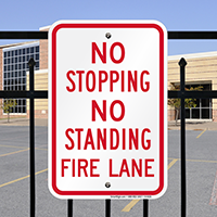 No Stopping No Standing Fire Lane Signs