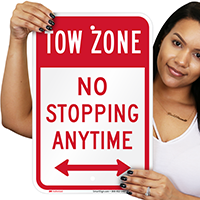 No Stopping Anytime Tow Zone Signs