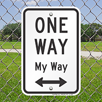One Way Signs (with Bidirectional Arrow)