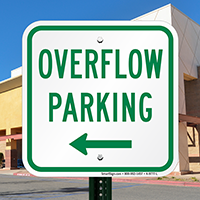 Overflow Parking with Left Arrow Signs